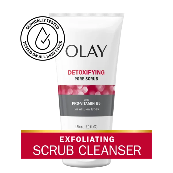 Olay Skincare Regenerist Detoxifying Pore Scrub Facial Cleanser, Face Wash All Skin Types, 5.0 fl oz