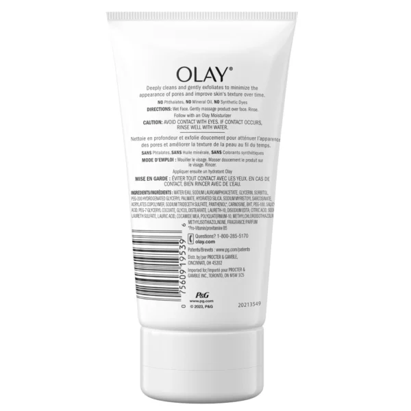 Olay Skincare Regenerist Detoxifying Pore Scrub Facial Cleanser, Face Wash All Skin Types, 5.0 fl oz - Image 9