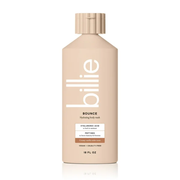 Billie Bounce Hydrating Women Body Wash, 18 fl oz, Creamy Vanilla Cedar Scent, Vegan, Cruelty Free - Image 2